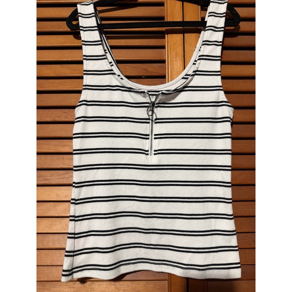 Aeropostale Women's M Tank Top Zipper White and Black